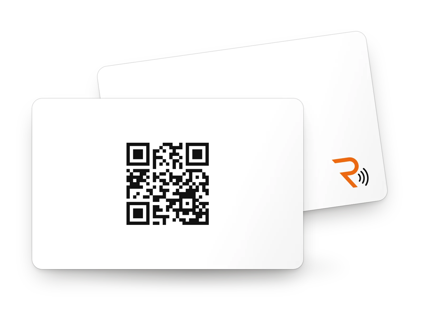 White RevCard pvc card, angled