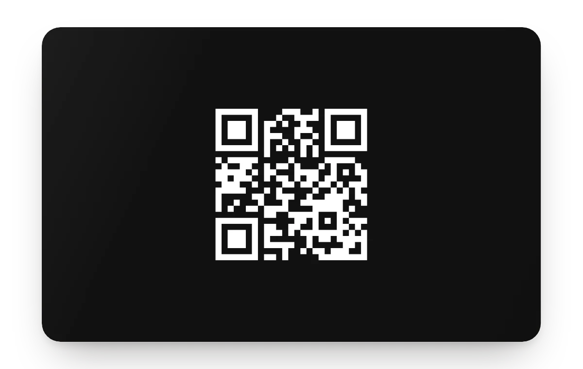 Black RevCard pvc card, front