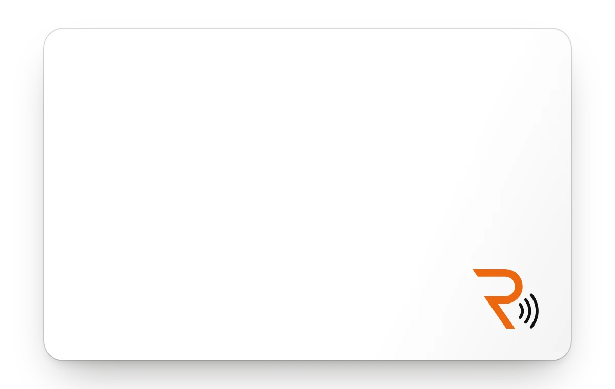 White RevCard pvc card, back
