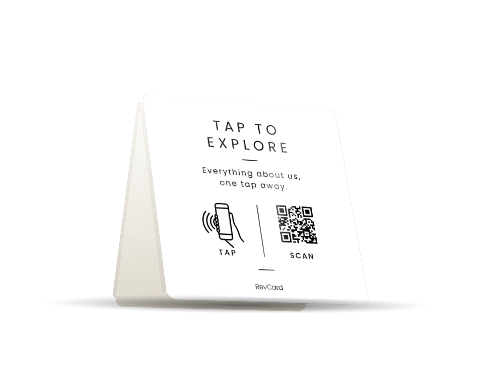 RevCard Mini Stand, White, angled view